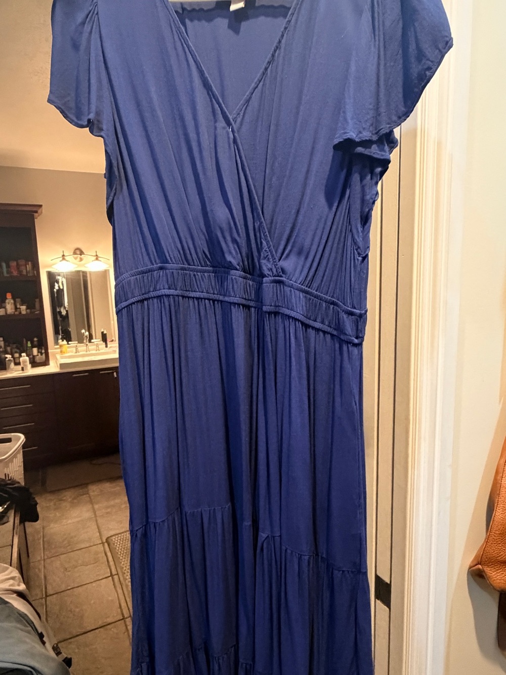Knox Rose Royal Blue V-Neck Tiered Maxi Dress